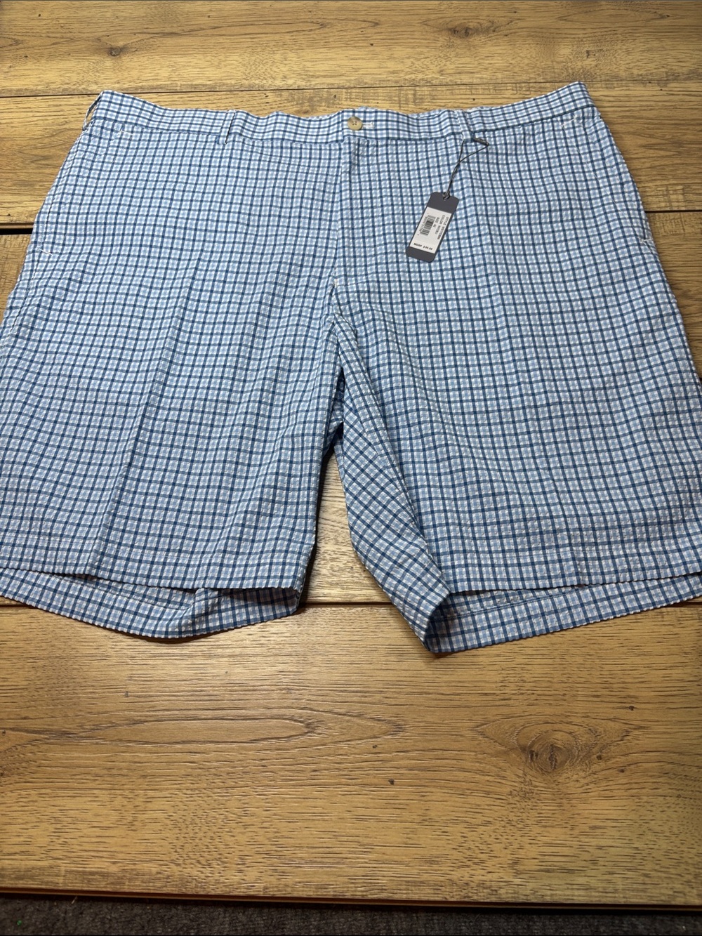 Men's Peter Millar Crown Sport Light Blue Seersucker Shorts Size 42 - NWT